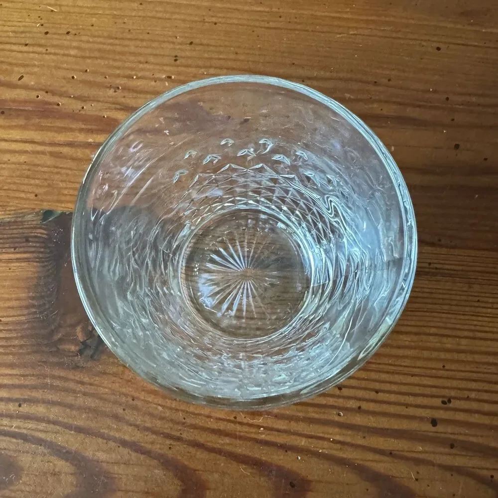 Libbey Clear Cut Glass Tumbler 4” Tall Diamond Cut -One Pc. - Picture 8 of 11